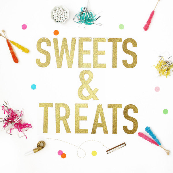 SWEETS & TREATS Glitter Banner