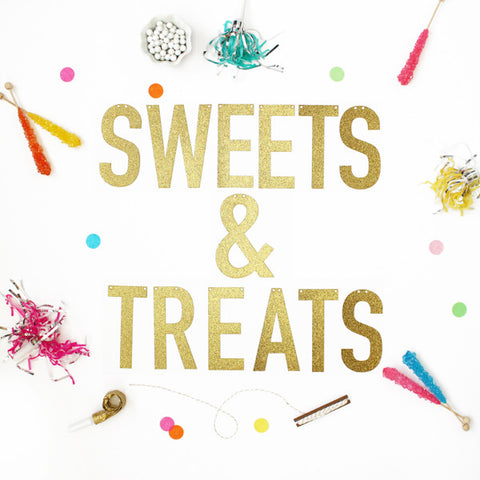 SWEETS & TREATS Glitter Banner