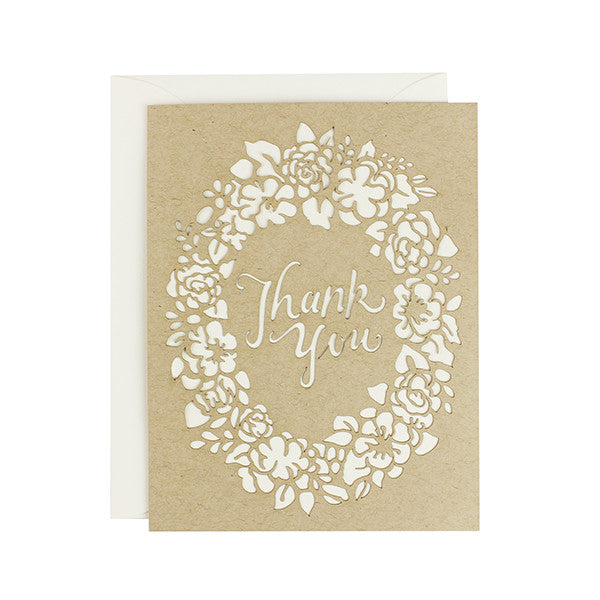 Thank You Floral Laser Cut Card