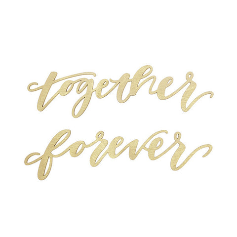 Together Forever Gold Wood Chair Signs