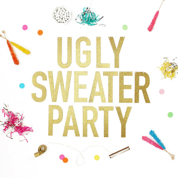 UGLY SWEATER PARTY Glitter Banner