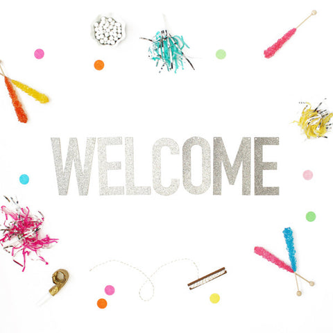 WELCOME Glitter Banner