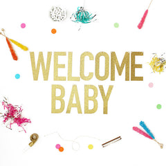 Welcome Baby Glitter Banner