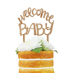 Welcome Baby Glitter Cake Topper
