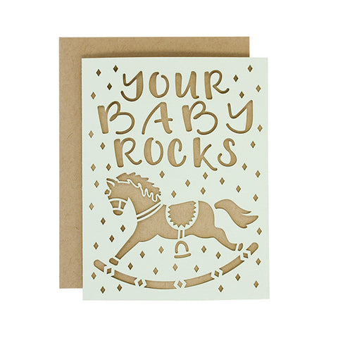 Your Baby Rocks Laser Cut Card